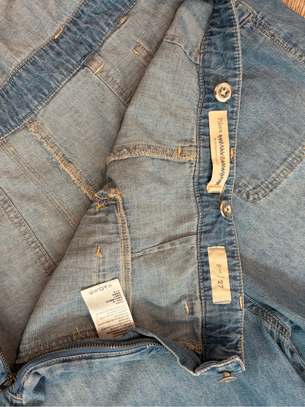 Pilcro Light Blue Denim Bib Overalls size 27 - Picture 8 of 15